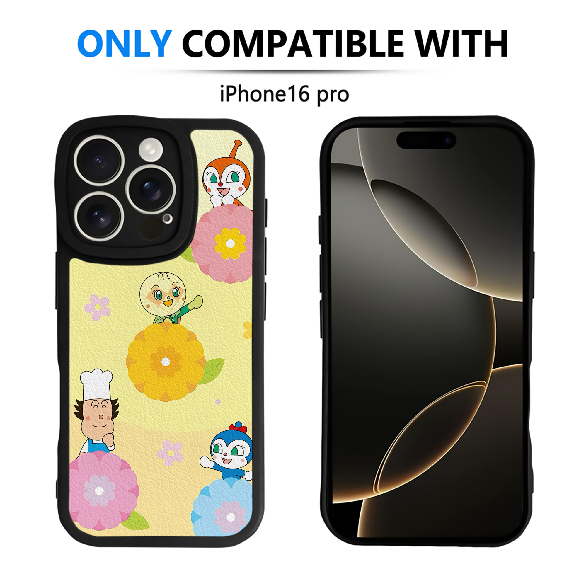 （画像用） アンパンマン Anpanman 【iPhone 16シリーズ対応】シリコンスマホケース（レザー調） 材質：シリコン